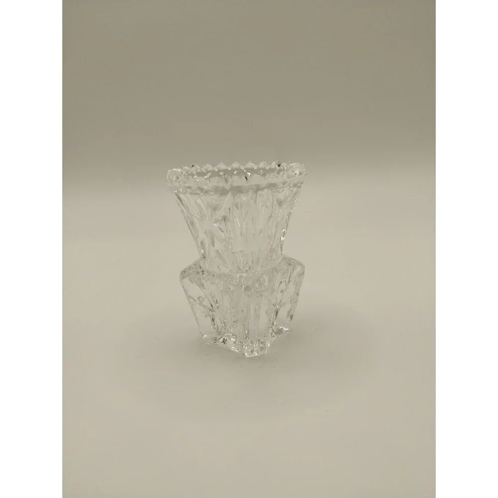 Vintage Kristal Zajecar 24% Lead Crystal Toothpick Holder Mini Bud Vase Yugoslav
